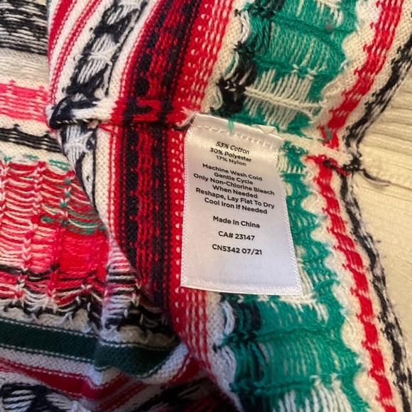 Talbots Fair Isle Puff Shoulder Holiday Sweater Sz L - Picture 5 of 5